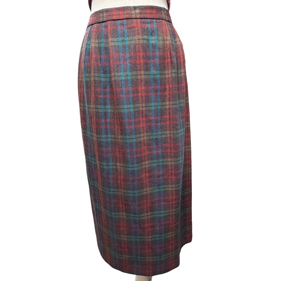 Weather Vane Dresses & Skirts - Vintage Wool Plaid Midi Skirt Small Tartan Preppy Career High Waist Union Made
